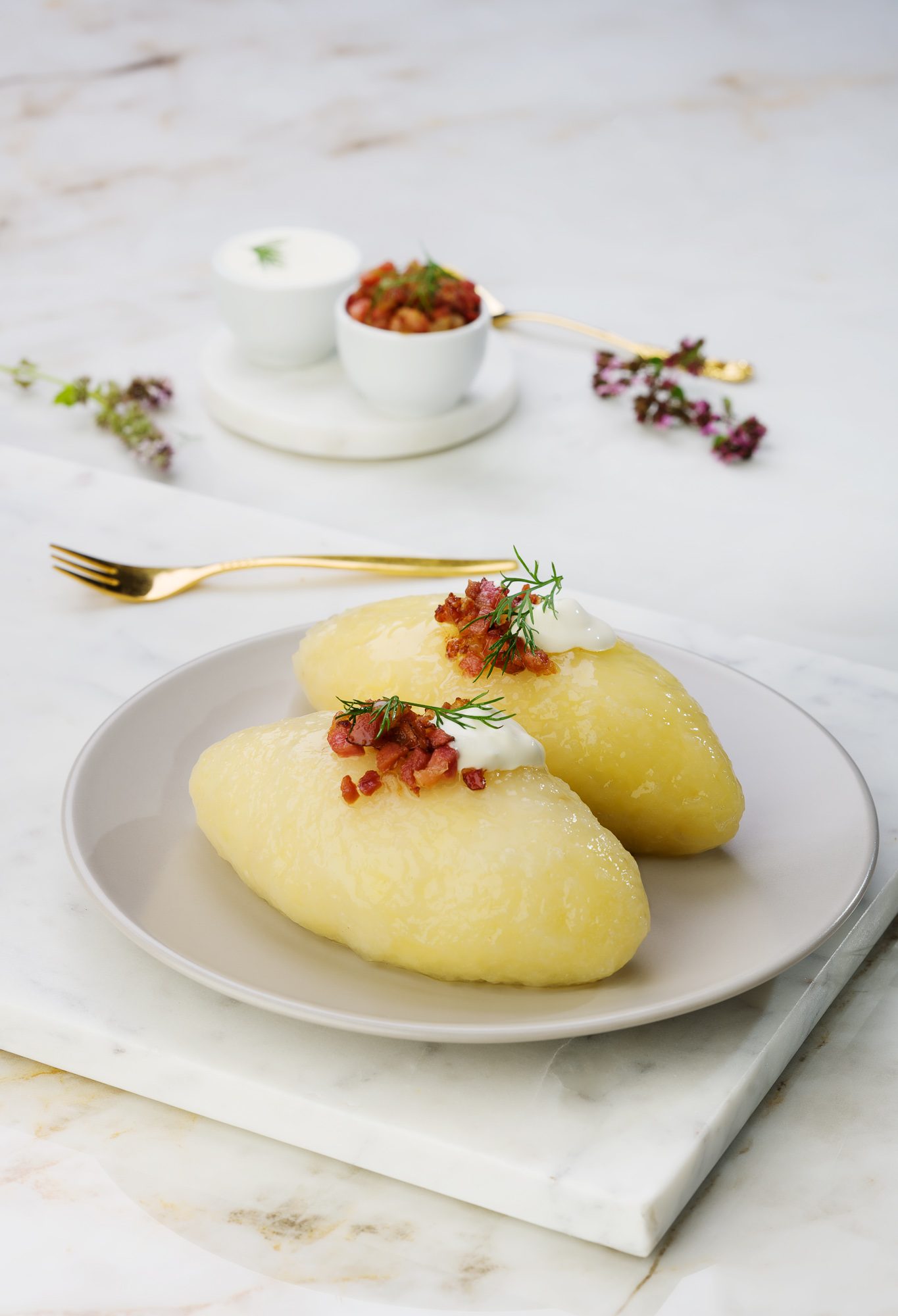 Frozen grated potato zeppelins with meat